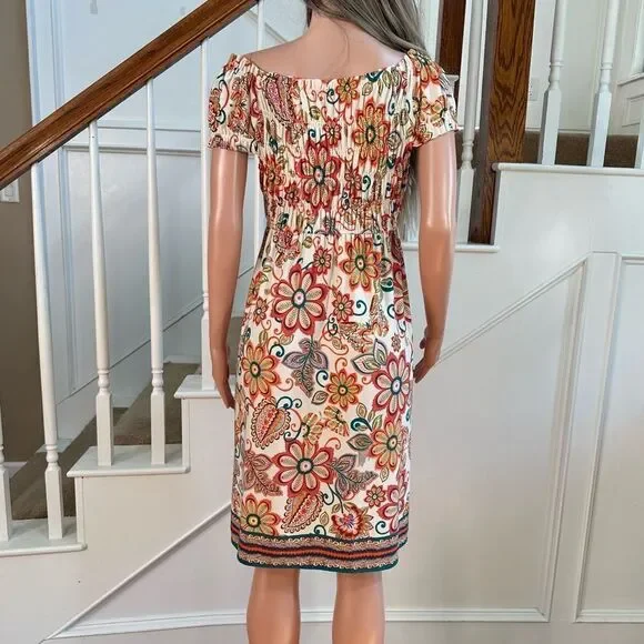 Dressbarn whimsical flower off shoulder dress - Picture 8 of 9